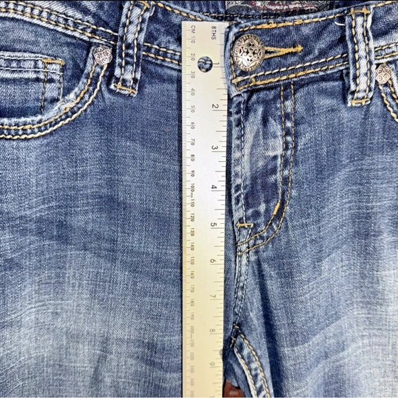 SILVER JEANS Women's Size 28x33 PICA Denim Straight Leg Medium Wash Blue Stretch - Picture 8 of 10